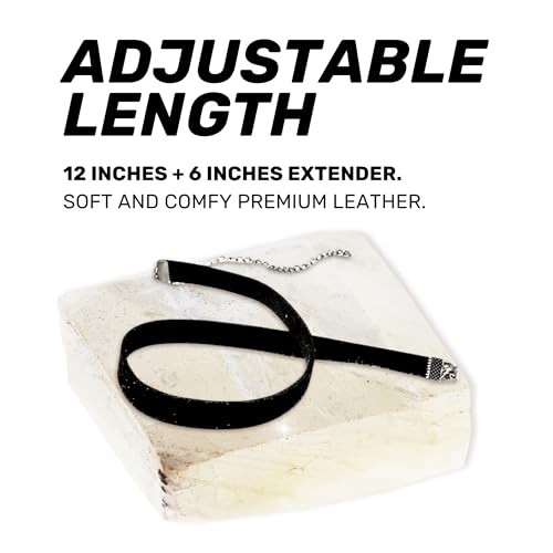 BodyJ4You Tattoo Choker Leather Necklace Layered Set - 90s Black Choker Necklace 2000s Vintage Collar Necklace - Skinny Rope Goth Punk Rock Anime Cosplay - Women Teens Girls Jewelry