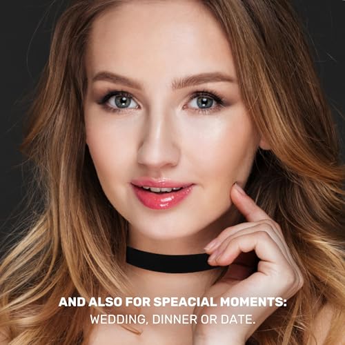 BodyJ4You Tattoo Choker Leather Necklace Layered Set - 90s Black Choker Necklace 2000s Vintage Collar Necklace - Skinny Rope Goth Punk Rock Anime Cosplay - Women Teens Girls Jewelry