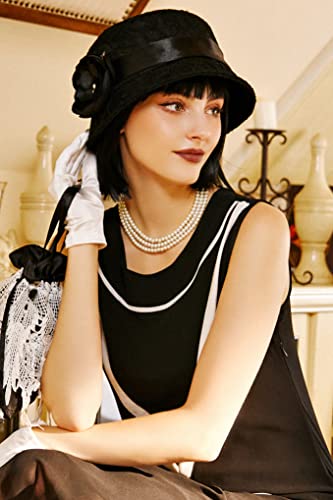 BABEYOND Round Imitation Pearl Choker Necklace Multi Strands Choker 20s Flapper Necklace Accessories for Gatsby Themed Party