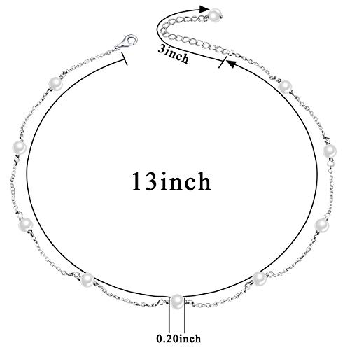 S925 Sterling Silver Choker Shell Pearl Beads Clavicle Short Pendant Necklace for Women Jewelry