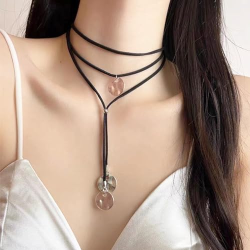 Long tiantian Black Choker Necklaces for Woman Boho Necklace Layered Choker Necklace for Women Western Choker Bohemian Jewelry for Women Cowgirl Necklace Women Christmas Gifts (Black Choker Necklace)