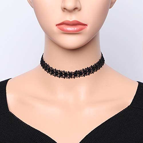 Manfnee 10pcs Lace Choker Gothic Choker Tattoo Chocker Necklace for Women