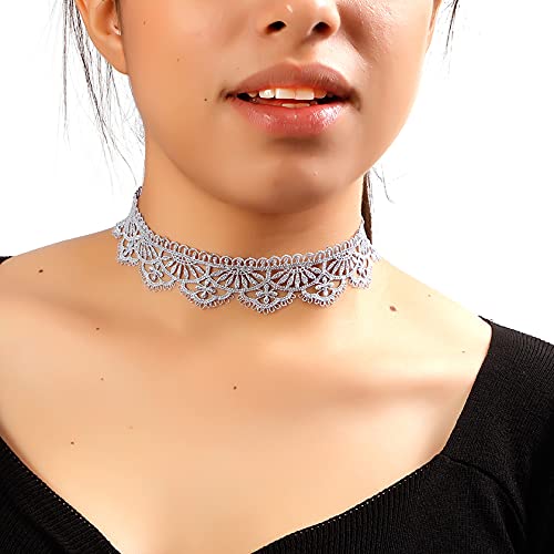 Manfnee 10pcs Lace Choker Gothic Choker Tattoo Chocker Necklace for Women