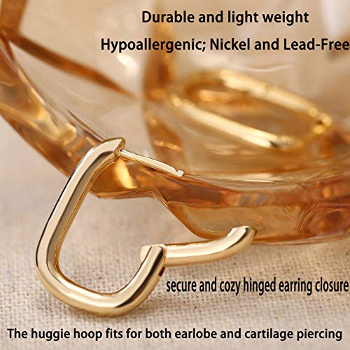 Chunky Gold Hoop Earrings Set for Women, Hypoallergenic