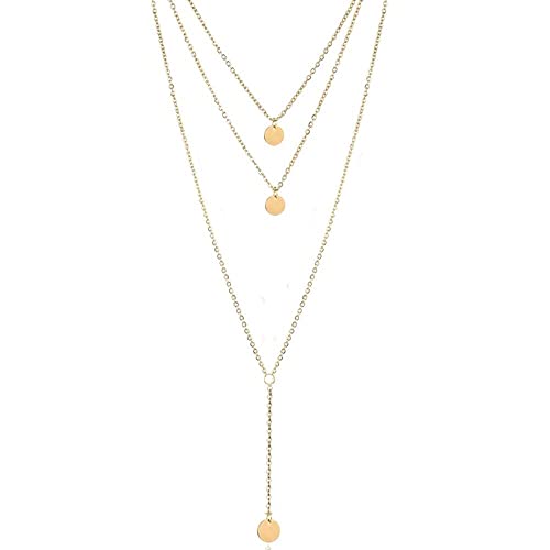 Fdesigner Fashion Layered Long Necklace Coin Pendant Necklace Chain Charm Necklace Jewelry for Women