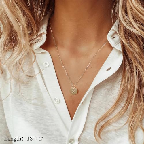 Vjoypro Layered Initial Necklaces for Women, Gold Necklace for Women Dainty 14K Gold Plated Long Layering Y-Necklaces Initial M Letter Necklace Jewelry Gifts Women Girls