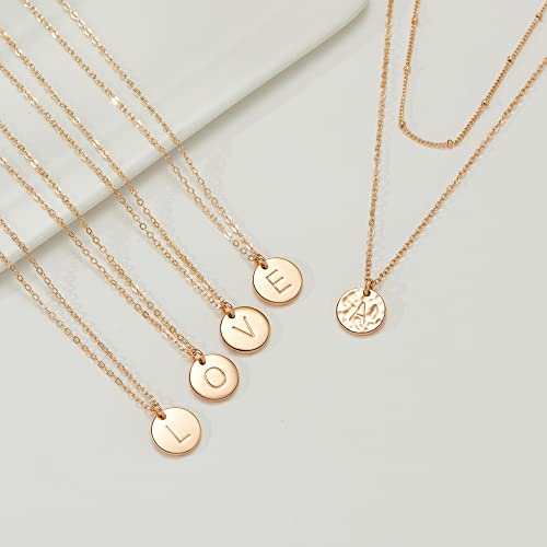 Vjoypro Layered Initial Necklaces for Women, Gold Necklace for Women Dainty 14K Gold Plated Long Layering Y-Necklaces Initial M Letter Necklace Jewelry Gifts Women Girls