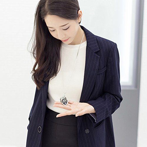 GexoOmgo Long Chain Necklace for Women Crystal Sweater Triple Stack Zirconia Pendant Rhombic Rhinestone Pendant Necklace-Silvertone Fashion Jewelry for Women