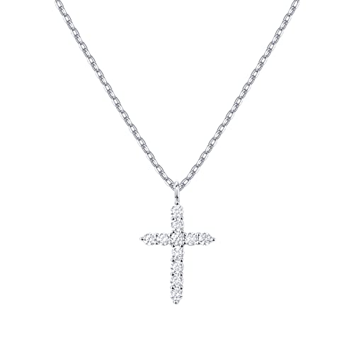 14K White Gold Faith Pendant Necklace for Women
