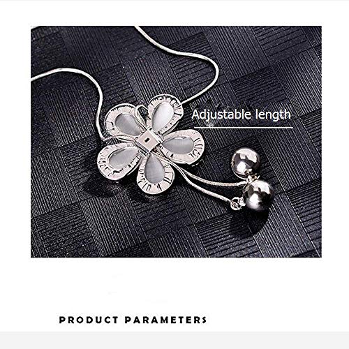 HSQYJ Flower Shape Created Crystal Necklace Cat Eye Pendant Long Chain Sweater Necklace Adjustable Long Pendant Tassel Necklace for Women (Sunflower)