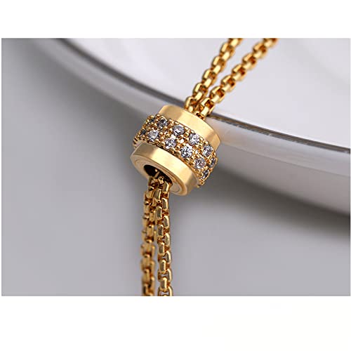 Pearl Pendant Long Necklace for Women Sweater Chain Statement Necklace Choker Adjustable Elegant Jewelry Crystal Accessories Dressy Collocation Winter Evening Party Wedding (Silver, Adjustable)