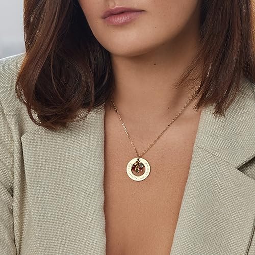 Custom Birthstone Necklace for Mom with Kids' Names