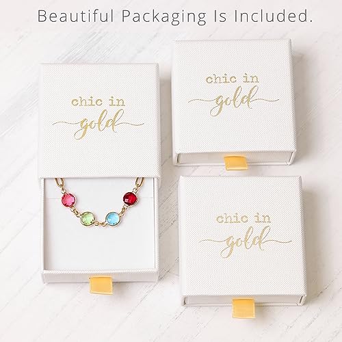 Custom Birthstone Necklace for Mom with Kids' Names