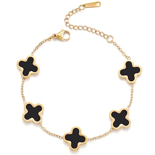 18K Gold Plated Clover Bracelet for Women