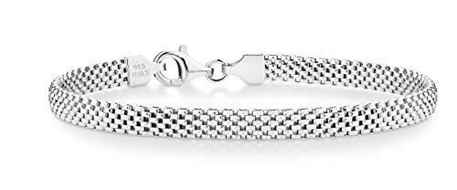 Italian Mesh Link Chain Bracelet - Sterling Silver