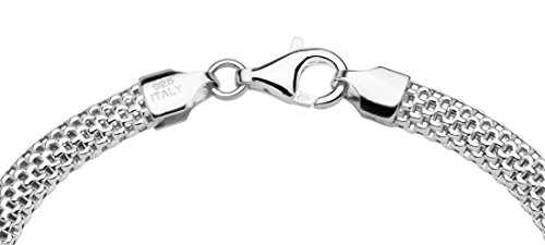 Italian Mesh Link Chain Bracelet - Sterling Silver