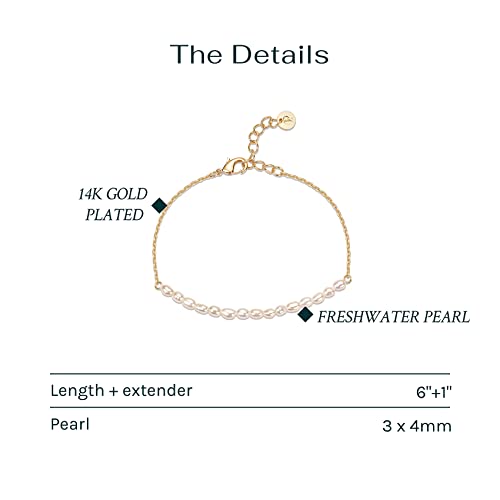 PAVOI 21C-B02 Freshwater Pearl Bracelet (Yellow Gold Plated)
