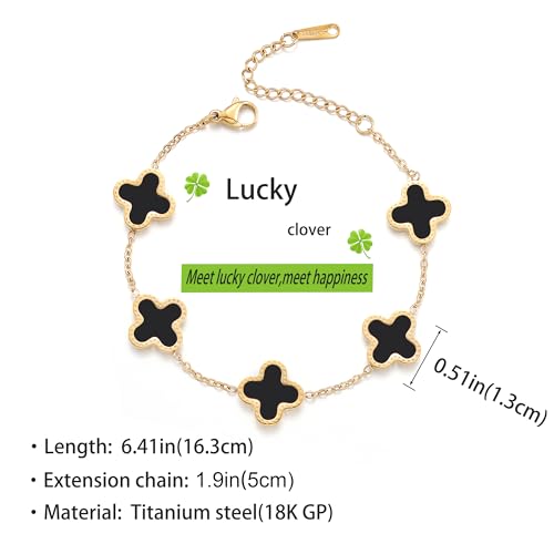 18K Gold Plated Clover Bracelet for Women