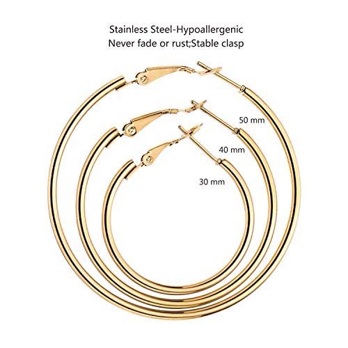 Stainless Steel Gold and Silver Plated Hoop Earrings
