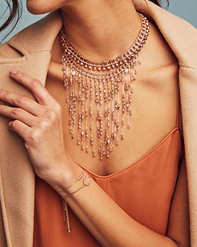 Kendra Scott Elaina Adjustable Chain Bracelet for Women, Fashion Jewelry, 14k Gold-Plated, Dichroic Glass