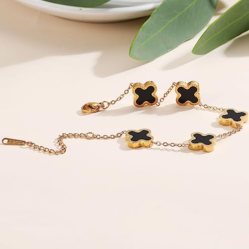 18K Gold Plated Clover Bracelet for Women