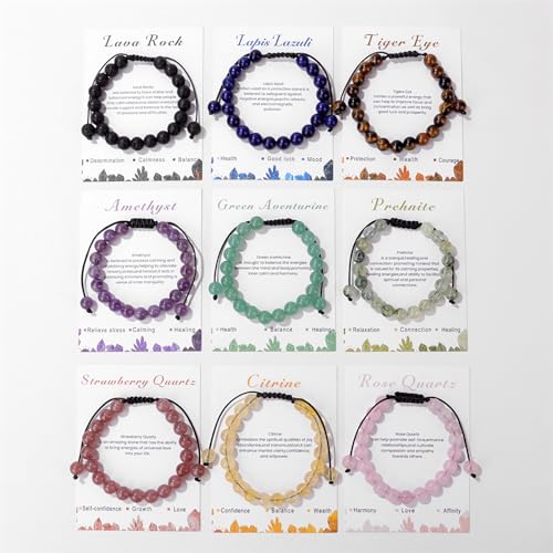 Amethyst Bracelet for Women 8mm Handmade Adjustable Amethyst Crystal Bracelet Natural Stone Purple Beaded Bracelet Healing Crystal Bracelets Amethyst Jewelry for Women
