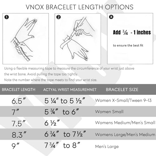VNOX Silver Chain Bracelets for Men - 5 Pcs Solid Stainless Steel Rope/Figaro/Paperclip/Cuban Link Curb Chunky Chain Bracelet Set Wrist Band for Men Women Boys,Size 8.3 Inches