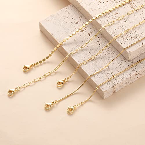 MBW Gold Bracelets for Women Trendy, Dainty 14K Gold Plated Bracelet Stack Beaded Chain Bracelet Set Thin Small Cute Paperclip Bracelets Fashion Waterproof Jewelry Gift Gold Accessories for Women