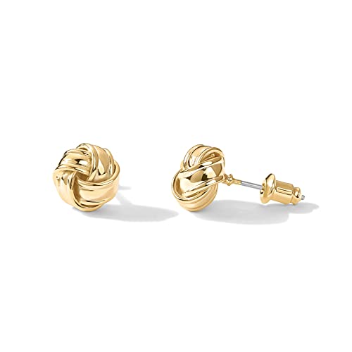 Gold Plated Sterling Silver Love Knot Stud Earrings
