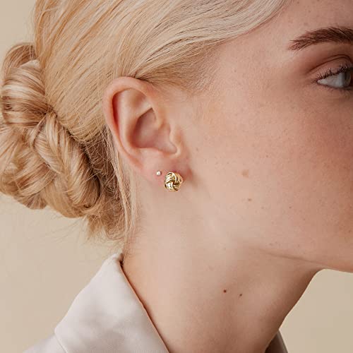 Gold Plated Sterling Silver Love Knot Stud Earrings