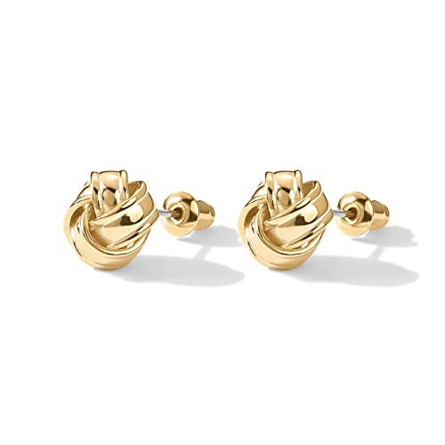Gold Plated Sterling Silver Love Knot Stud Earrings