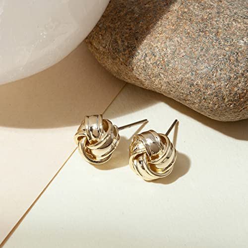 Gold Plated Sterling Silver Love Knot Stud Earrings