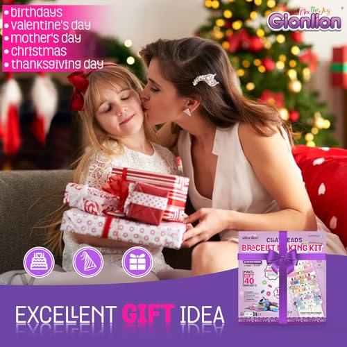 Gionlion 5200 Clay Beads Bracelet Making Kit for Beginner, Friendship Preppy Polymer Heishi Beads for Bracelets Jewelry Making kit with Charms, DIY Arts and Crafts Gifts Toys for Ages 5-13