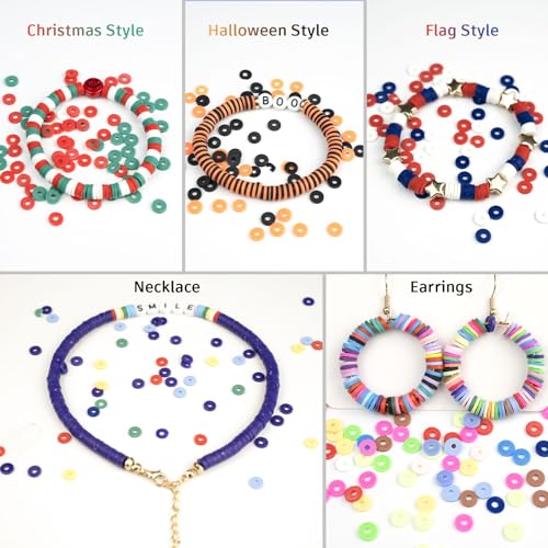 Gionlion 5200 Clay Beads Bracelet Making Kit for Beginner, Friendship Preppy Polymer Heishi Beads for Bracelets Jewelry Making kit with Charms, DIY Arts and Crafts Gifts Toys for Ages 5-13