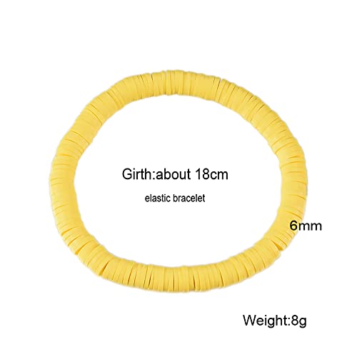 HYHONEY 12pcs Friendship Bracelets Beaded Bracelets Heishi Bracelet Cute Bracelets Stack Vinyl Clay Disc Bead Surfer Stretch Summer Beach Bracelets For Women Preppy Bracelets