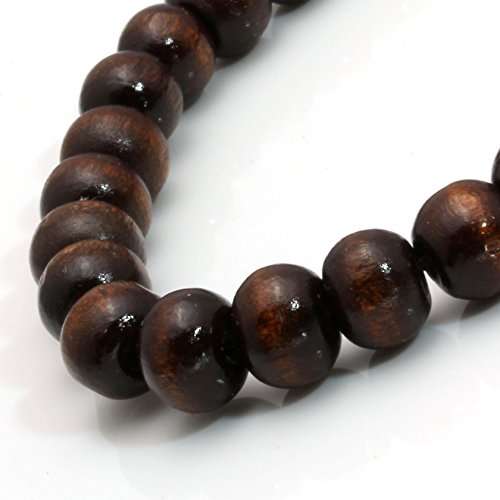 MILAKOO 5 Pcs Wooden Beaded Bracelet Bangle for Men and Women Elastic 8MM Beads