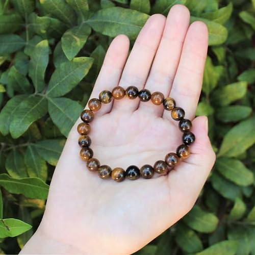 FIRAZIO 16PCS Semi-Precious Gemstone Bracelet - Healing Crystal Stone Beaded Bracelets for Women Men 8mm Round Beaded Stretch Bracelets Unisex Stress Relief Yoga Bracelets Gifts (16Pcs)