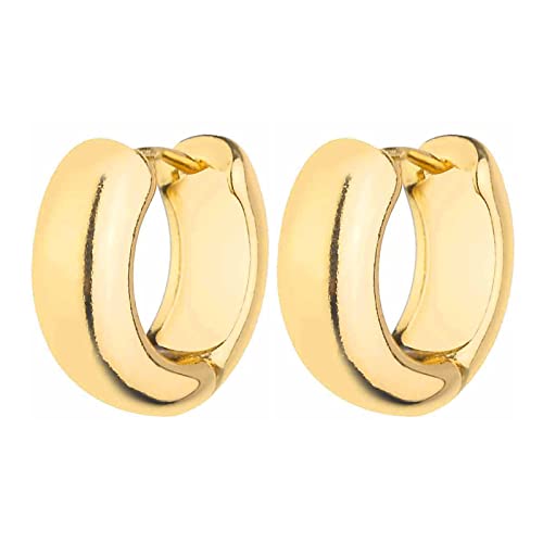 Gold Chunky Hoop Earrings Set, Twisted Huggie Hypoallergenic