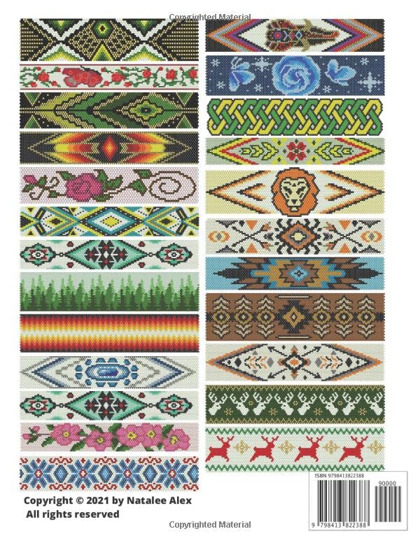 Bracelet Peyote Patterns - 24 designs: Exclusive beading patterns for bracelets Native American Style, Floral, Christmas and more