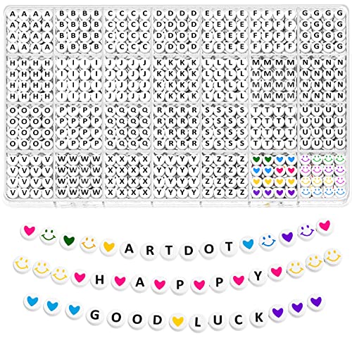 ARTDOT 1400 PCS Letter Beads, 28 Styles Friendship Bracelets Assorted Alphabet Beads Preppy Beads Jewelry Making Kit with Beads Case for Teen Girl Gifts Ages 6 7 8 9 10 11 12