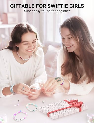 ARTDOT 1400 PCS Letter Beads, 28 Styles Friendship Bracelets Assorted Alphabet Beads Preppy Beads Jewelry Making Kit with Beads Case for Teen Girl Gifts Ages 6 7 8 9 10 11 12