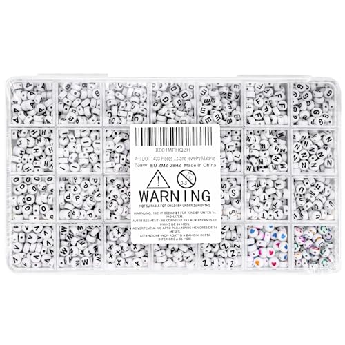 ARTDOT 1400 PCS Letter Beads, 28 Styles Friendship Bracelets Assorted Alphabet Beads Preppy Beads Jewelry Making Kit with Beads Case for Teen Girl Gifts Ages 6 7 8 9 10 11 12