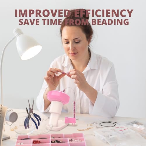 Electric Bead Spinner for Bracelet Making Kit - Clay Bead Bracelet Kit Essentials, Bead Spinner Needles Included, Easy Friendship Jewelry Bracelet Making, Applicable for Different Kind of Beads