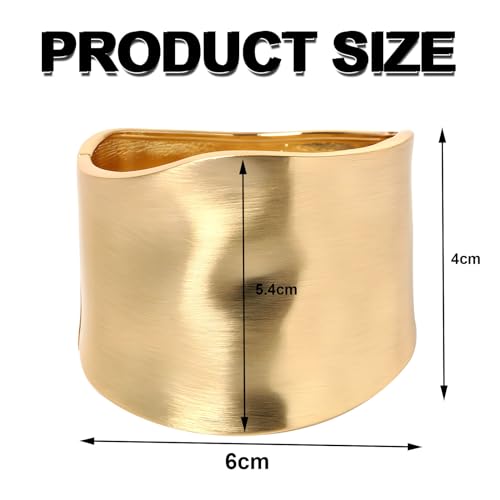 YBMYCM Wide Cuff Chunky Gold Bracelets for Women Open Cuff Bangles Adjustable Wrist Cuff Bracelets for Women as Gifts