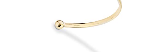 Miabella 925 Sterling Silver Italian Adjustable Sideways Cross Bracelet for Women 7.25-7.5 Inch 18K Gold Plated or Silver Cuff Bangle Bracelet Made in Italy (yellow-gold-plated-silver)