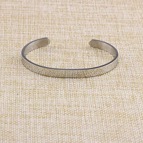 JoycuFF Blank Cuff Bracelet Stainless Steel Jewelry Minimalist Simple Open Bangle Silver