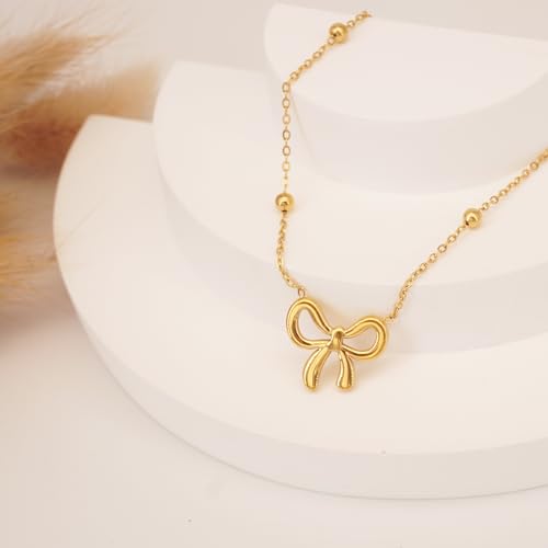 SUNNYOUTH Gold Bow Choker Necklace Fashion Jewelry Gift