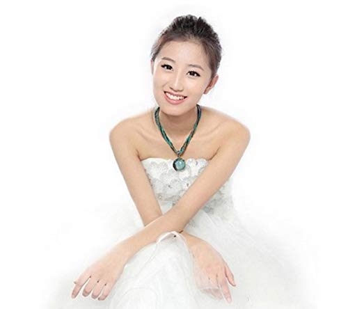 Turquoise Rhinestone Pendant Collar Necklace Handmade Jewelry