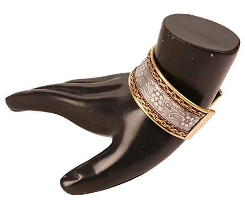 Touchstone NEW Indian Bollywood Desire Beautifully Created Floral Braided Patterns Stylish Wrist Enhancer 1 Inch Free Size Designer Jewelry Cuff Bracelet in Gold Silver Tones for Women.