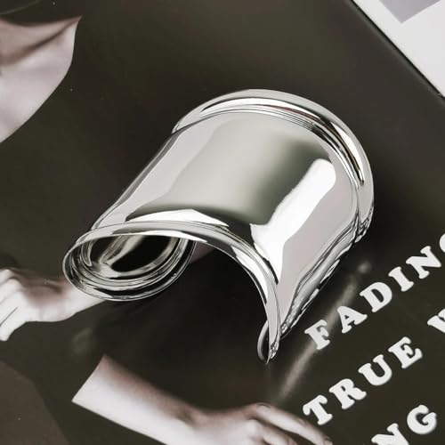 Silver Bangle Bracelet for Women Wide Grooved Cuff Bracelets Silver Chunky Bracelet Chunky Silver Cuff Wrap Bracelet Trendy Silver Cuff Bracelet for Girls